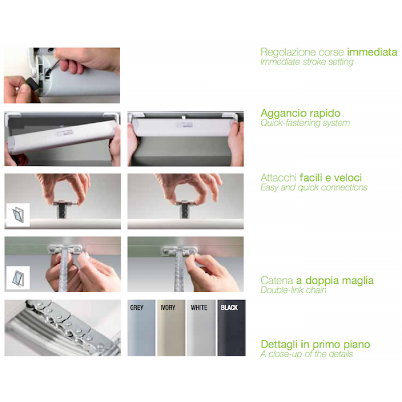 Triplo Attuatore a Catena Liwin L35 3W-Net 230V ​L=2500<3750 Comunello Mowin