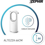Ventilatore a Torre Senza Pale Zephir PH88BL Bianco con Telecomando