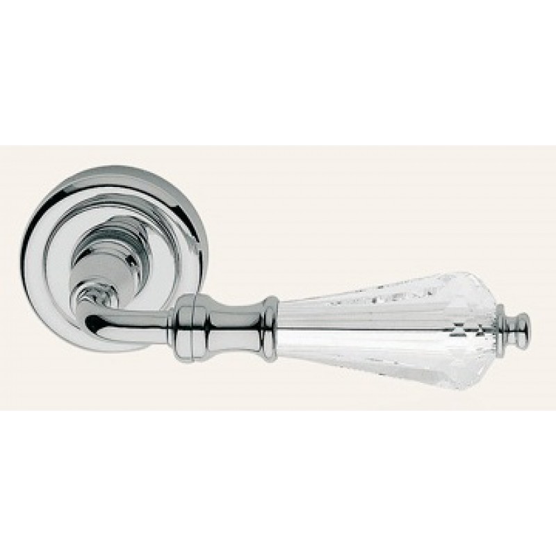 Veronica Cromo Lucido Maniglia per Porta su Rosetta Linea Calì Crystal