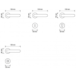 Veronica Cromo Lucido Maniglia per Porta su Rosetta Linea Calì Crystal