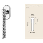 Vision Zincral Linea Calì Maniglia per Finestra con Impugnatura a Rilievo
