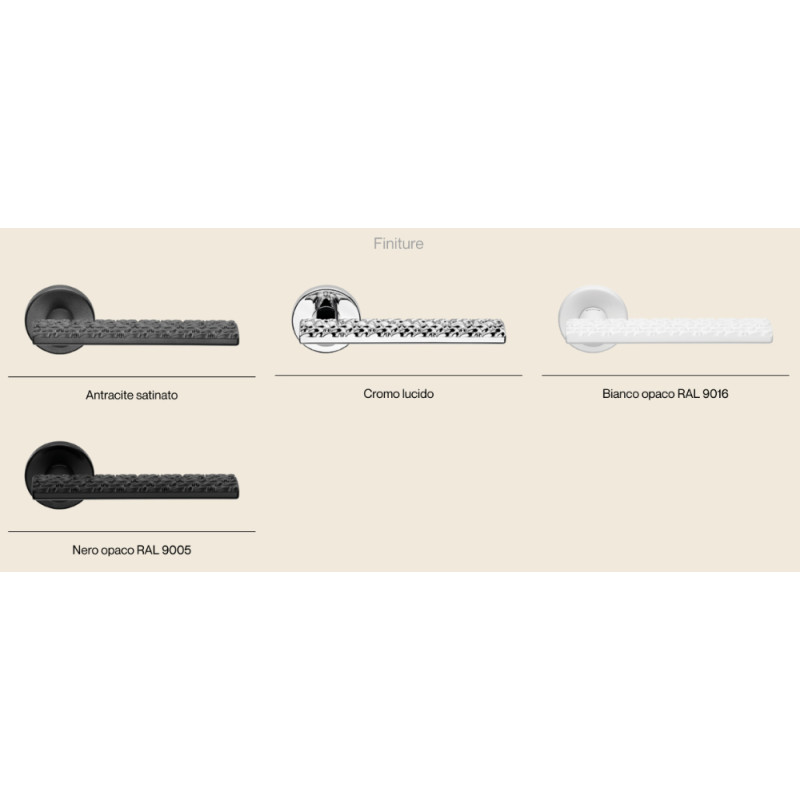 Vision Zincral Linea Calì Maniglia per Porta con Impugnatura a Rilievo