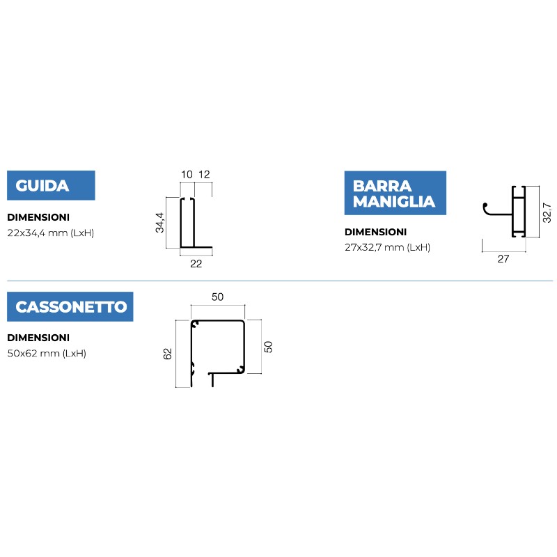Zanzariera a Catenella Verticale Fatta su Misura Cassonetto 50 mm