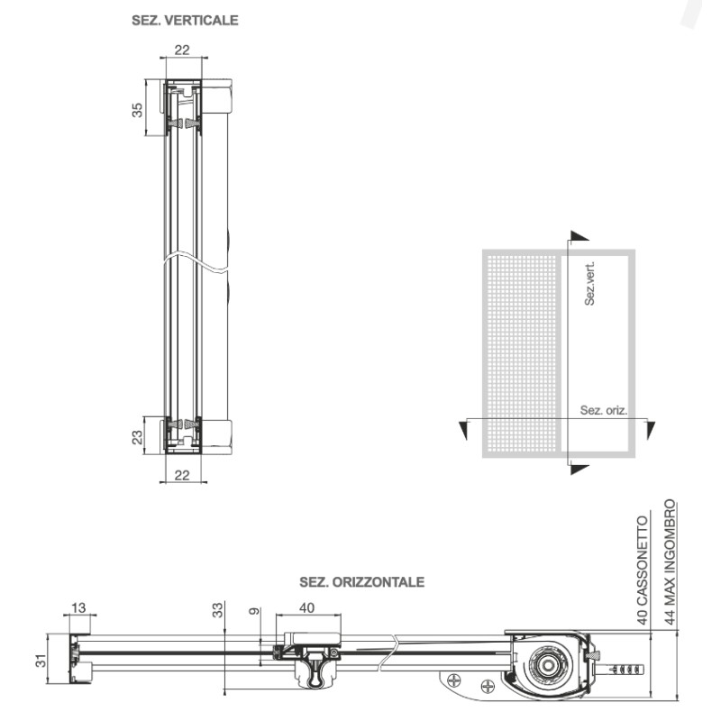 Zanzariera Economica Laterale Pasini VESTA L40 S 1 Anta