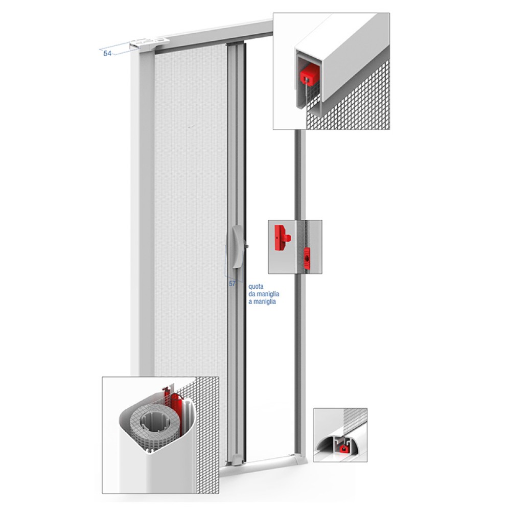 Zanzariera Pasini VICTORIA L50 S Laterale con Zip Anti-Cimice