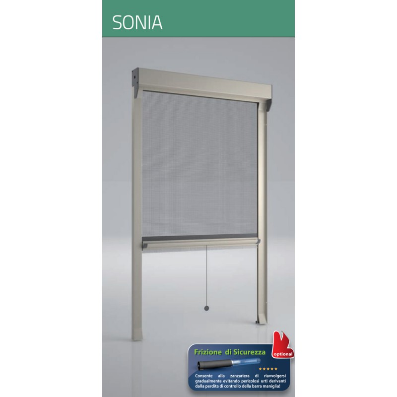 Zanzariera Bettio Sonia Tradizionale Verticale a Molla Ingombro Cassonetto 40mm