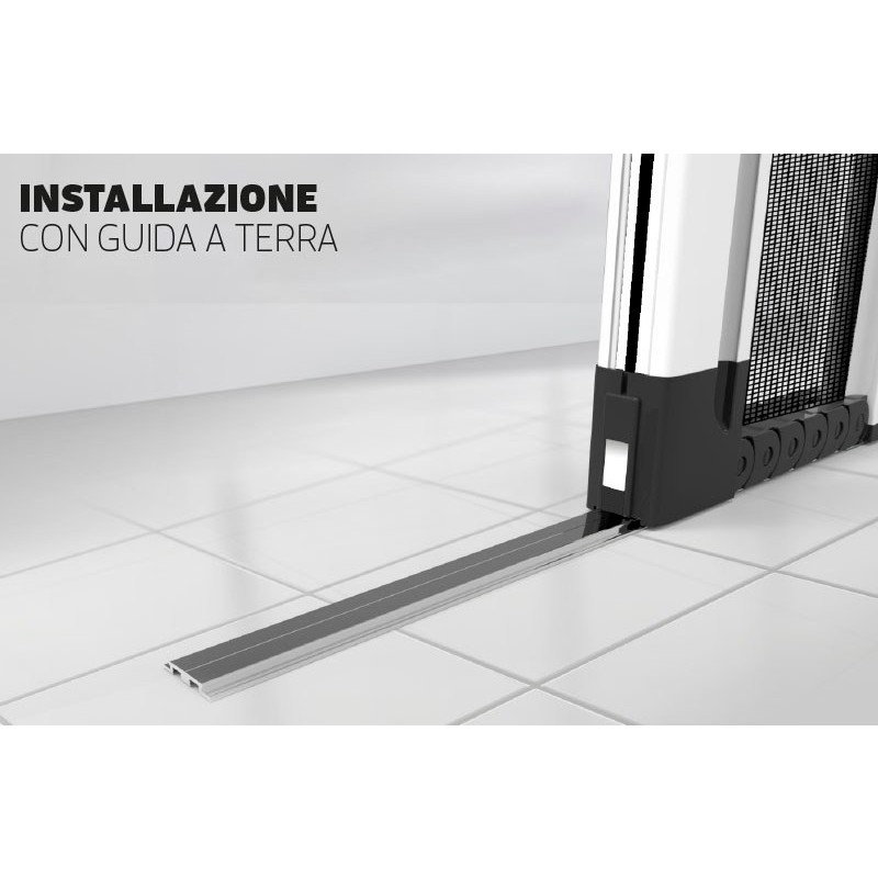 Zanzariera con 2 Ante da Installare su Muri Fuori Squadra Senza Guida a Terra Tipo Libera Zanzar