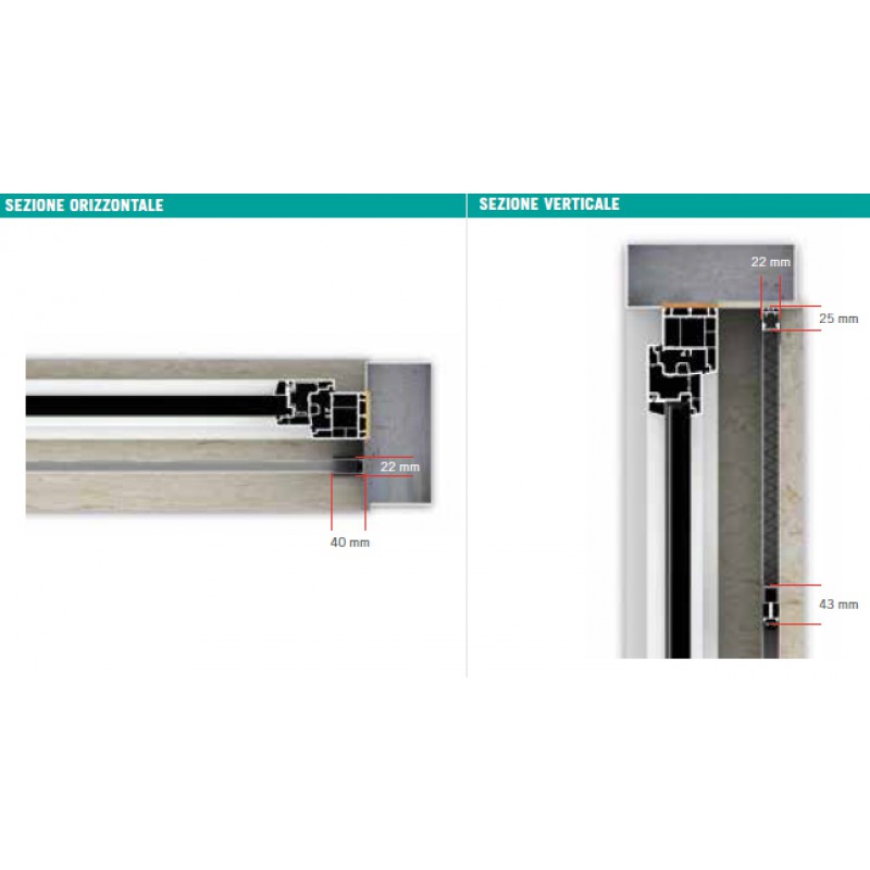 Zanzariera Effe Pleat22V Apertura Verticale Rete a Pieghe per Spazi Ridotti