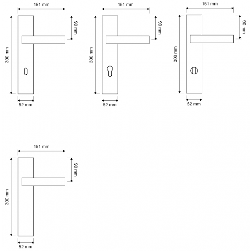 Zen Mesh Maniglia per Porta su Placca Linea Calì Crystal